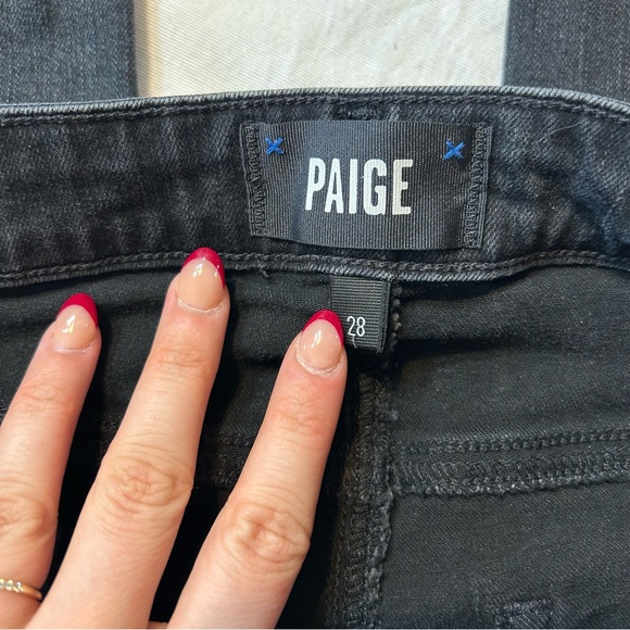 PAIGE// Cindy High Waist Ankle Straight Leg Jeans in Black Lotus - Picture 5 of 12